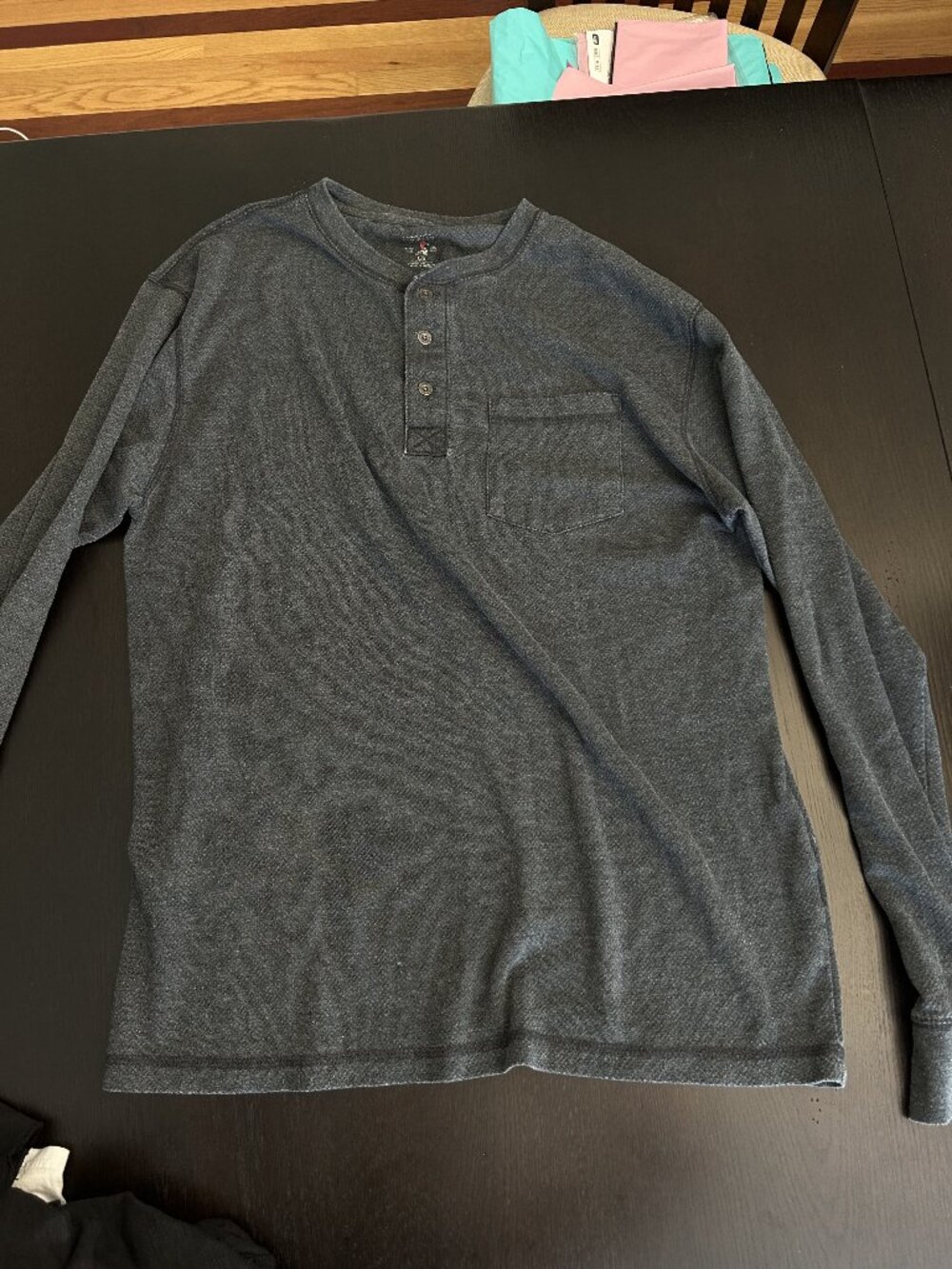 Red Head Thermal Henley Long Sleeve - L
